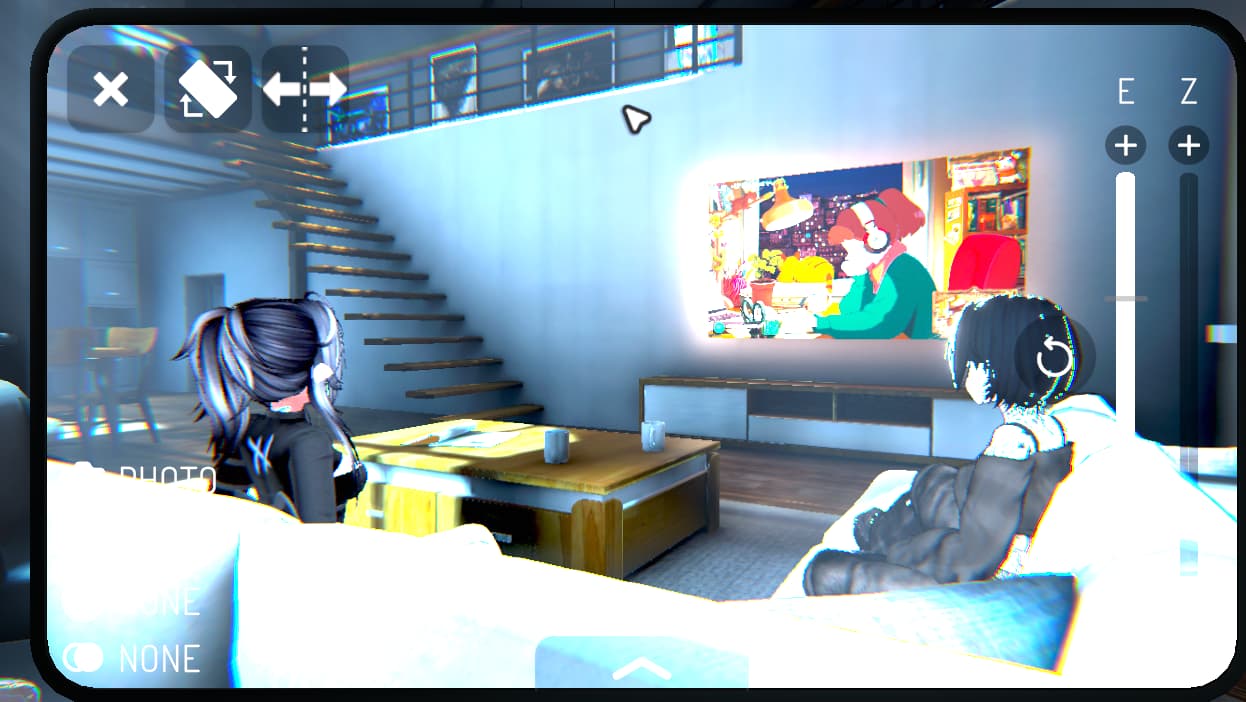 VRChat camera with the exposure slider all the way up