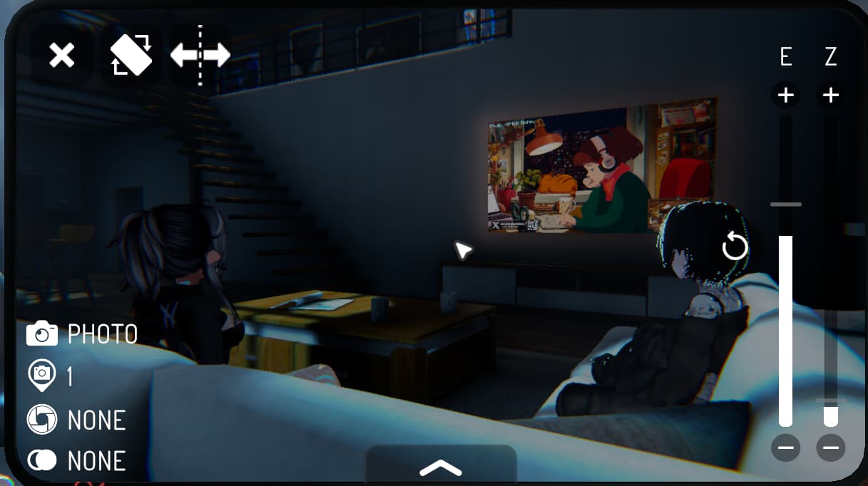 VRChat camera with the exposure slider slightly lowered
